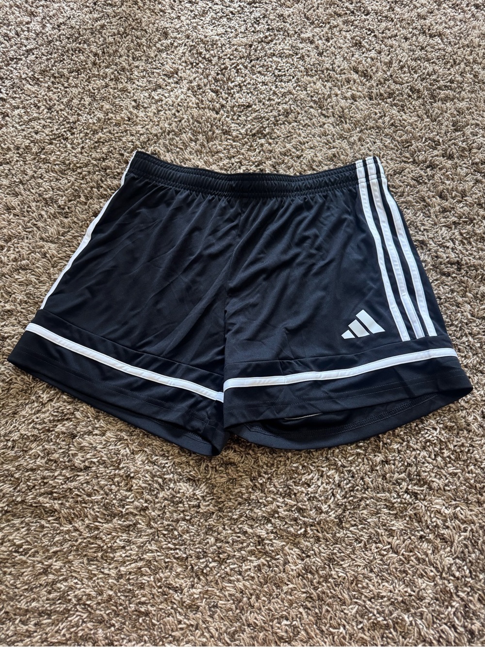 adidas Black Athletic Shorts with White Trim